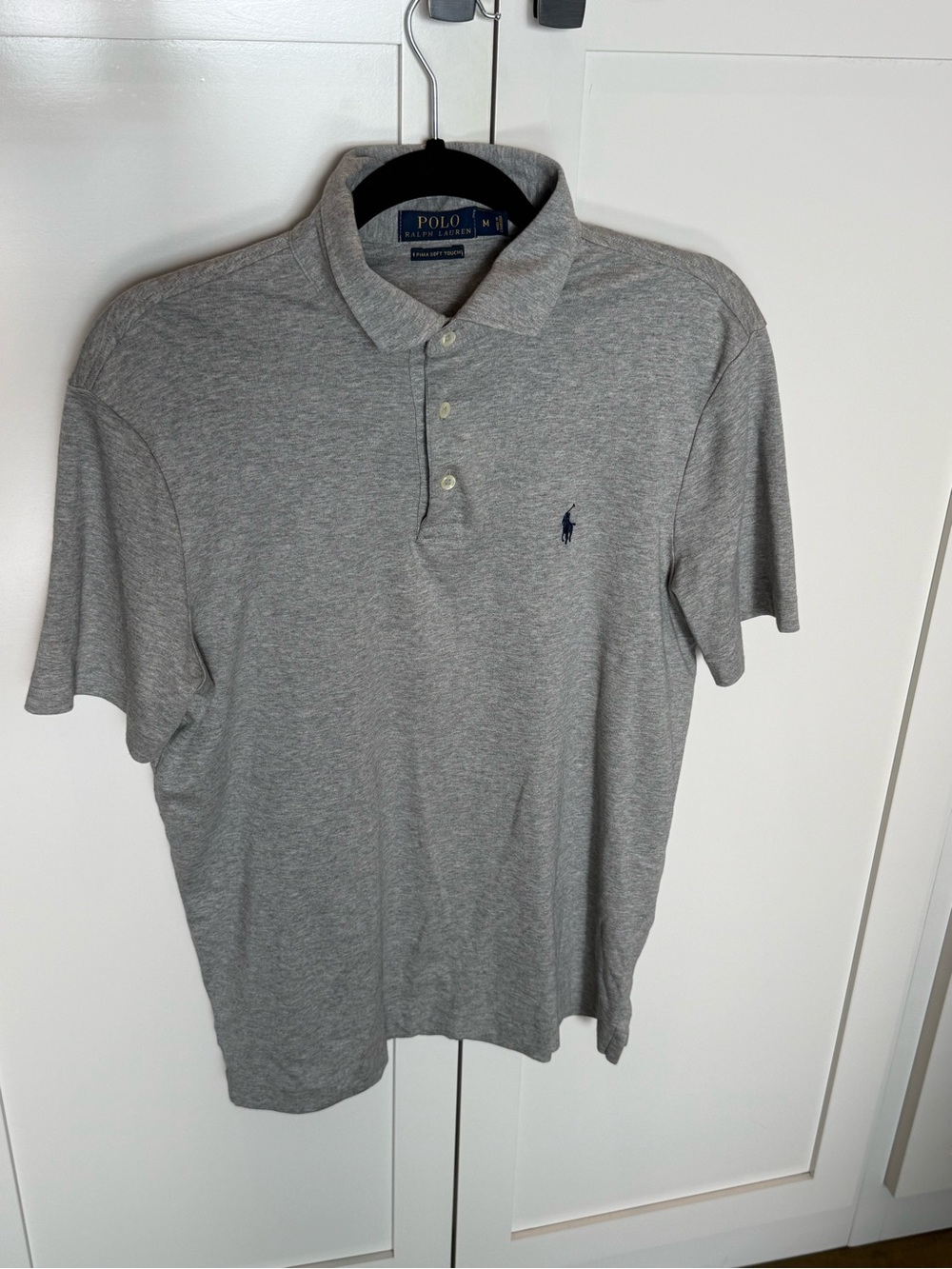 Ralph Lauren Heather Gray Polo Shirt with Navy Pony